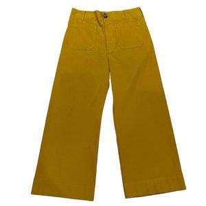 MAEVE by Anthropologie Colette Wide-Legged Crop Golden Yellow Pants Size 32